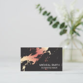Carte De Visite Marbre métallique rose | Artiste Abstrait (Debout devant)