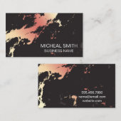 Carte De Visite Marbre métallique rose | Artiste Abstrait (Devant / Derrière)