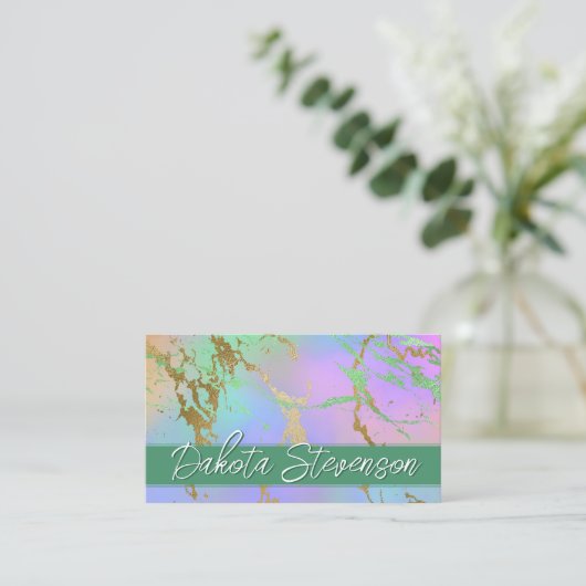 Carte De Visite Marbre millénaire | Marque Rainbow Pastel Ombre (Debout devant)