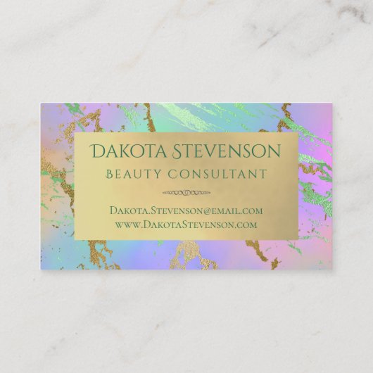 Carte De Visite Marbre millénaire | Marque Rainbow Pastel Ombre (Dos)