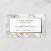 Carte De Visite Marbre minimal moderne et géométrique or (Dos)