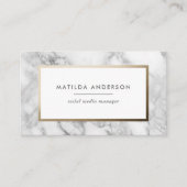 Carte De Visite Marbre minimal moderne et géométrique or (Devant)