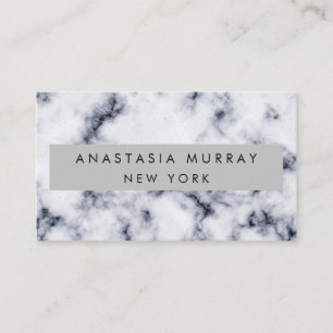Carte De Visite Marbre Minimaliste Luxueux Gris Noir Et Blanc Mode
