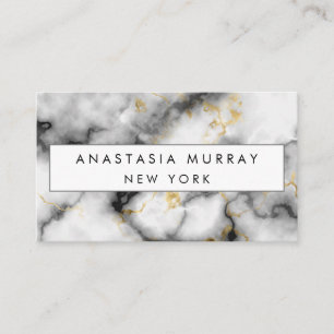 Carte De Visite Marbre Minimaliste Luxueux Gris Noir Et Blanc Mode