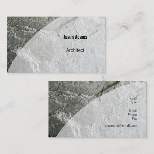 Carte De Visite Marbre moderne de l'architecte | (Devant / Derrière)