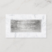 Carte De Visite Marbre moderne de typographie d'argent de faux de (Dos)