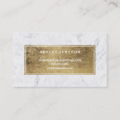 Carte De Visite Marbre moderne de typographie d'or de faux de (Dos)