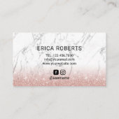 Carte De Visite Marbre moderne d'or rose de maquilleur de fronts (Dos)