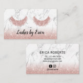 Carte De Visite Marbre moderne d'or rose de maquilleur de fronts (Devant / Derrière)