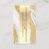 Carte De Visite Marbre moderne élégant Or Noir, Ciseaux (Dos)