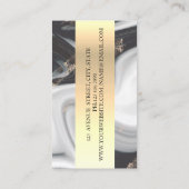 Carte De Visite Marbre moderne élégant Or Noir, Ciseaux (Dos)