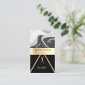 Carte De Visite Marbre moderne élégant Or Noir, Ciseaux (Debout devant)