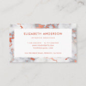 Carte De Visite Marbre moderne élégant professionnel (Dos)