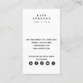 Carte De Visite Marbre moderne géométrique Code QR Médias sociaux (Dos)