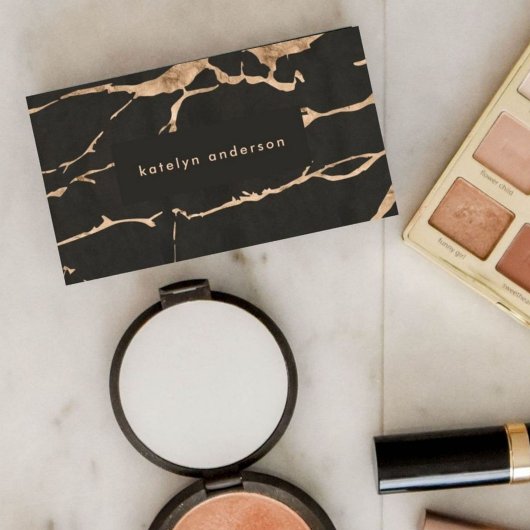 Carte De Visite Marbre moderne Gold Foil Gemstone Designer d'intér