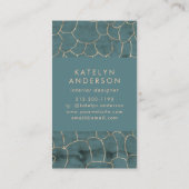 Carte De Visite Marbre moderne Gold Gemstone Turquoise (Dos)