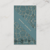 Carte De Visite Marbre moderne Gold Gemstone Turquoise (Devant)