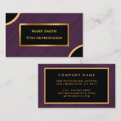 Carte De Visite Marbre moderne or violet de luxe (Devant / Derrière)