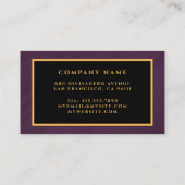 Carte De Visite Marbre moderne or violet de luxe (Dos)