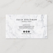 Carte De Visite Marbre moderne rose gris rose chic or géométrique (Dos)