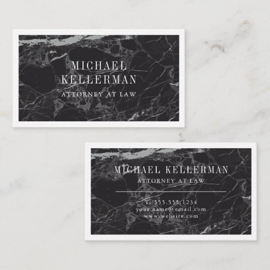 Carte De Visite Marbre noir (Devant / Derrière)