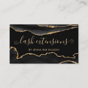 Carte De Visite Marbre noir Agate Classy Chic Lash Aftercare
