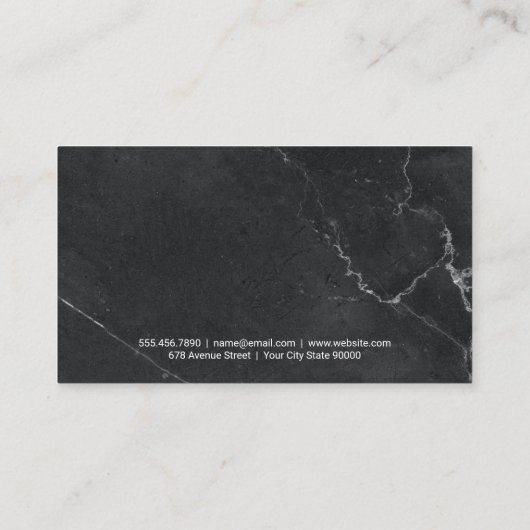 Carte De Visite Marbre noir | Agent immobilier (Dos)
