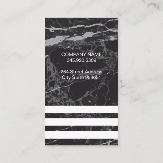 Carte De Visite Marbre noir | Barres triées (Dos)