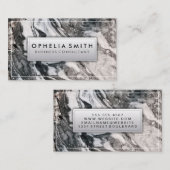 Carte De Visite Marbre noir blanc (Devant / Derrière)