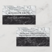 Carte De Visite Marbre noir | Blanc marbre (Devant / Derrière)