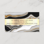 Carte De Visite Marbre noir blanc or élégant (Dos)