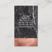 Carte De Visite Marbre noir | Bloc de couleur Rose Gold Foil (Dos)