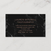 Carte De Visite Marbre | noir chic minimaliste (Dos)