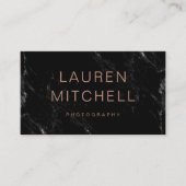 Carte De Visite Marbre | noir chic minimaliste (Devant)