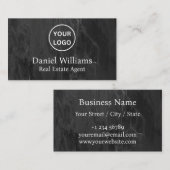 Carte De Visite Marbre noir de l'immobilier moderne (Devant / Derrière)