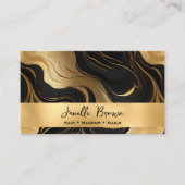 Carte De Visite Marbre noir de luxe et huile d'or (Devant)