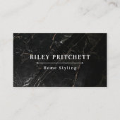 Carte De Visite Marbre noir élégant (Devant)