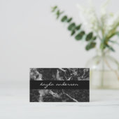 Carte De Visite Marbre noir élégant Abstrait professionnel (Debout devant)