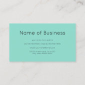 Carte De Visite Marbre noir élégant et or Simple Mint Green (Dos)