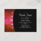 Carte De Visite Marbre noir et argent élégant avec Monogramme (Dos)