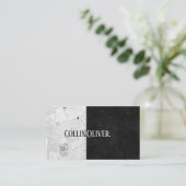 Carte De Visite Marbre noir et blanc moderne (Debout devant)