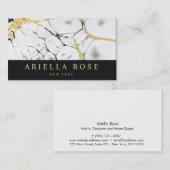Carte De Visite Marbre noir et blanc or Abstrait (Devant / Derrière)