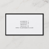 Carte De Visite marbre noir et blanc professionnel élégant uni (Dos)