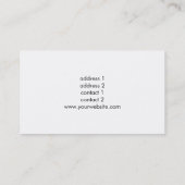 Carte De Visite marbre noir et blanc professionnel élégant uni (Dos)