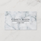 Carte De Visite marbre noir et blanc professionnel élégant uni (Devant)