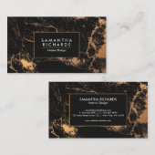 Carte De Visite Marbre noir et doré (Devant / Derrière)