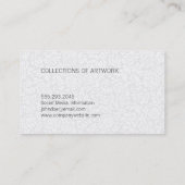 Carte De Visite Marbre noir et élégant bloc couleur dentelle (Dos)