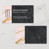 Carte De Visite Marbre noir et or (Devant / Derrière)