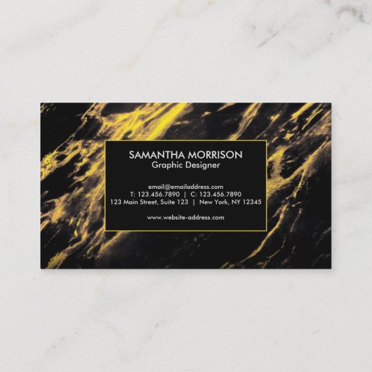 Carte De Visite Marbre noir et or (Dos)