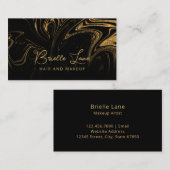Carte De Visite Marbre noir et or de luxe (Devant / Derrière)